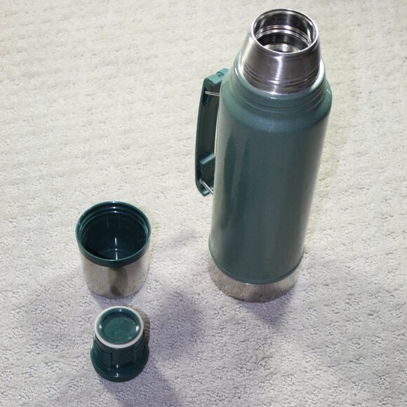 Original Vintage Stanley Thermos Green Vacuum Bottle Thermos 1.1 Quart/1 Liter - Picture 4 of 7